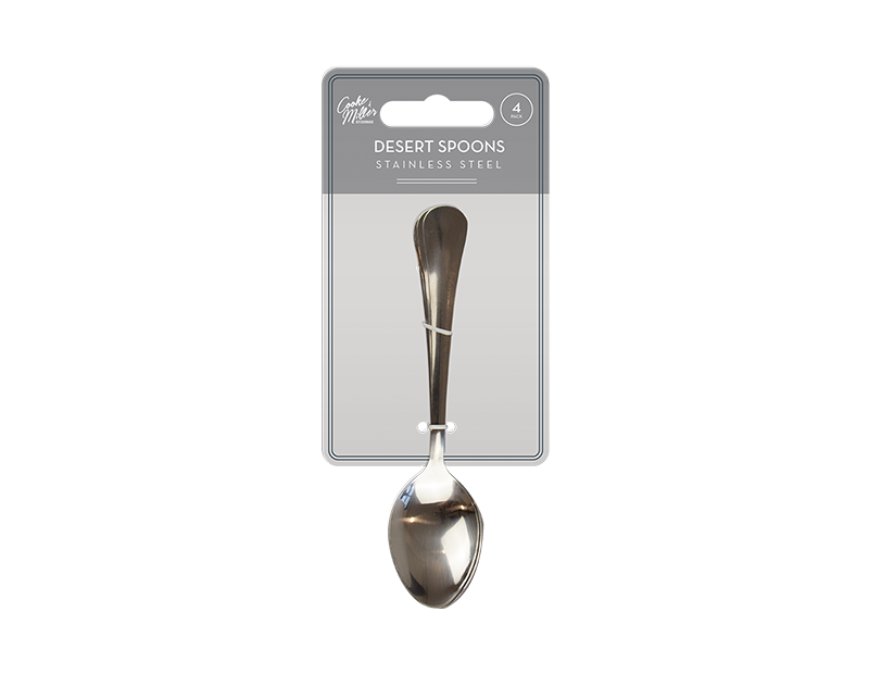 Stainless Steel Dessert Spoons 4pk